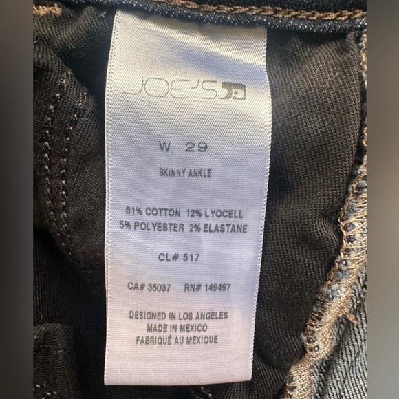 NWOT JOES JEANS Skinny Ankle Women’s Blue Zip Up Jeans W/ Stripes Down Sides W29 - Picture 4 of 8